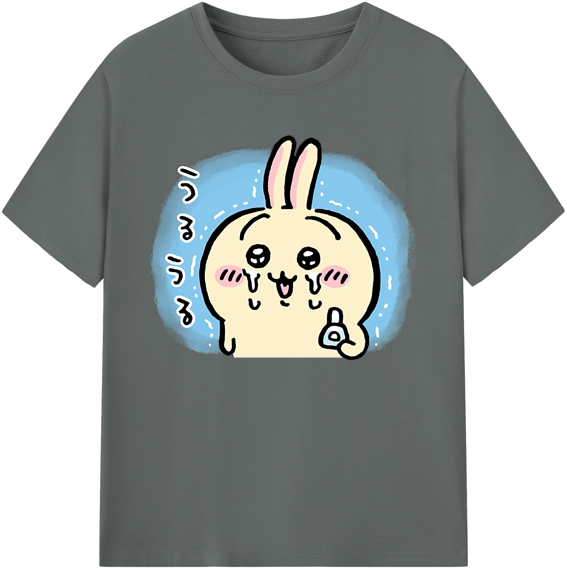 （画像用） ちいかわ うさぎ Chii-kawa usagi 綿100％ メンズ半袖Tシャツ｜肌触りやわらか＆通気性